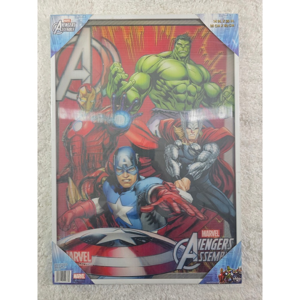 Marvel Avengers Assemble 3D Lenticular Wall Art 14x20 Captain America Iron Man